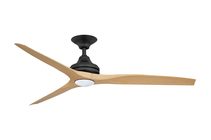 Spitfire 2 60" AC Ceiling Fan With 17W Dimmable LED Black Motor / Natural Polymer Blades - MS21BL + BS21NA + SPI17LED