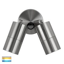 Tivah 6/10/14W 240V Double Adjustable Spot Lights With Sensor Stainless Steel / Tri-Colour IP65 - HV1305T-PIR