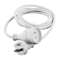 Mains Power Extension Lead Cord With handy Plug White - 5 Meter