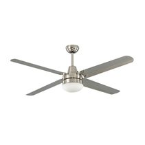 Precision AC 56" Ceiling Fan With Light Kit 316 Stainless Steel - MPF3164SS + PLKSS