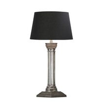 Hudson Table Lamp Antique Silver With Black Shade - ELPIM30070AS