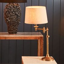 Macleay Swing Arm Table Lamp Antique Brass With Shade - ELPIM50592AB
