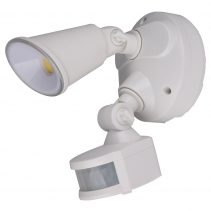 Defender 10W LED Single Exterior Security Light With PIR Sensor White / Tri-Colour - MLXD3451WS
