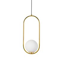 Lucy 1 Light Oval Pendant Large Gold - LUCY OVAL LGGD