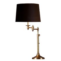 Macleay Swing Arm Table Lamp Antique Brass With Black Shade - ELPIM50592AB