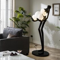 Art Body Statue Decorative Floor Lamp Female Juggling Lights Black / Warm White