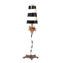 La Fleur Table Lamp Black / Taupe Striped Shade - FB-LA-FLEUR-TL