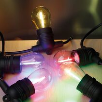Solar Festoon 10 Light 12V LED Fixed Light Kit Black / Multicolour IP65 - 205719N