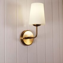 Hopley Glass Wall Light Satin Brass - OL69473SB