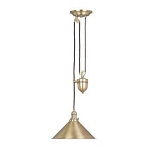 Provence 1 Light Rise & Fall Pendant Aged Brass - PV-P-AGB