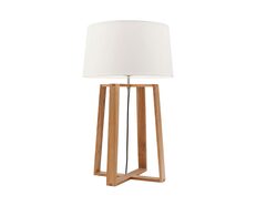 Samson Large Lamp Timber With Linen Shade - WT23LR01WH