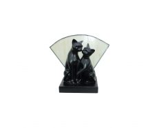 Art Deco Kissing Cat Novelty Table Lamp Black - TL-79086
