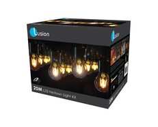 Festoon 20 Meter LED Party Light Kit Black / Warm White - LPL20MBC