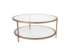 Cocktail Glass Round Coffee Table Antique Gold - 32408