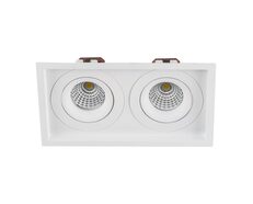 Lyra 2 x 6W Rectangular Tilt Recessed Triac Dimmable LED Downlight White / Quinto - HCP-81321106