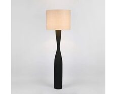 Callum Floor Lamp Black With Natural Shade - KITMRDLMP0030N