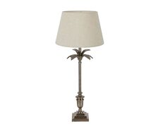 Palm Springs Table Lamp Silver With Light Natural Shade - ELHK2101
