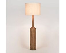 Flask Wood Floor Lamp Saddle Base With Natural Shade - KITMRDLMP0025N