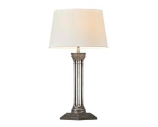 Hudson Table Lamp Antique Silver With Light Natural Shade - ELPIM30070AS