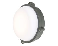 Delalite 12W LED Small Round Outdoor Bunker Light Charcoal / Warm White - 19692/51