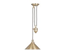 Provence 1 Light Rise & Fall Pendant Aged Brass - PV-P-AGB