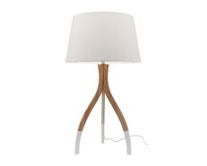 Carmen Table Lamp Natural Timber With White Feet & Shade - A34411