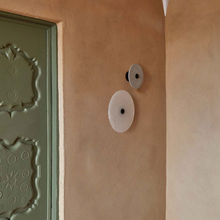 Sual LED Wall Light Small Matt Black / Natural Alabaster - ARO.A1255+1096/25