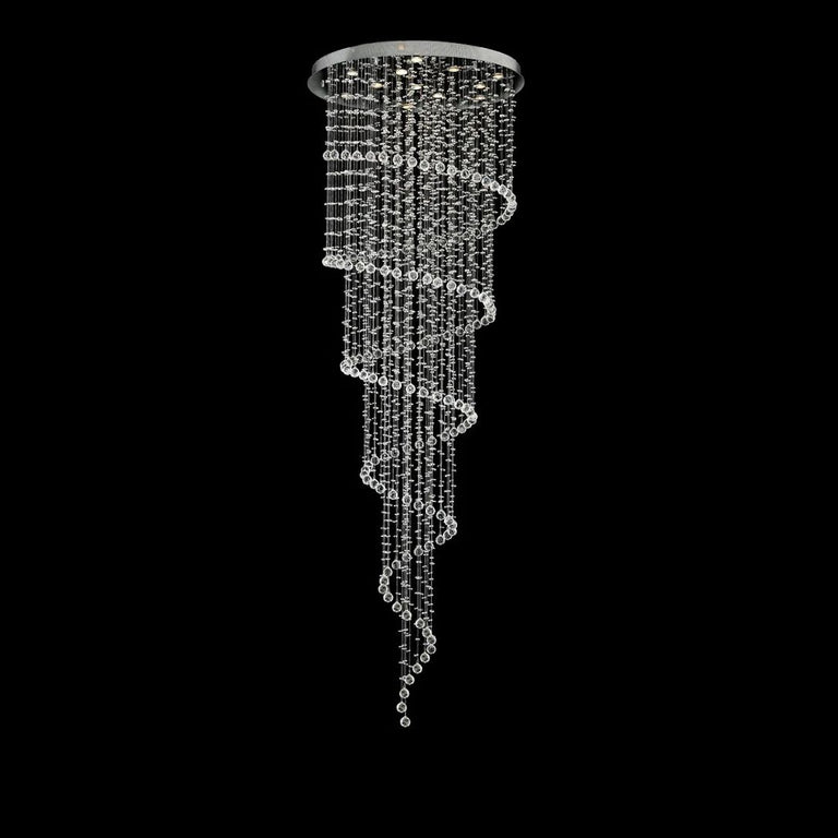 Spiral Crystal Drop 1000mm Chrome