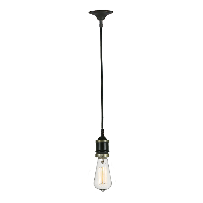 Buster 1 Light Pendant Bronze With Black Cloth Suspension - LOI1000077
