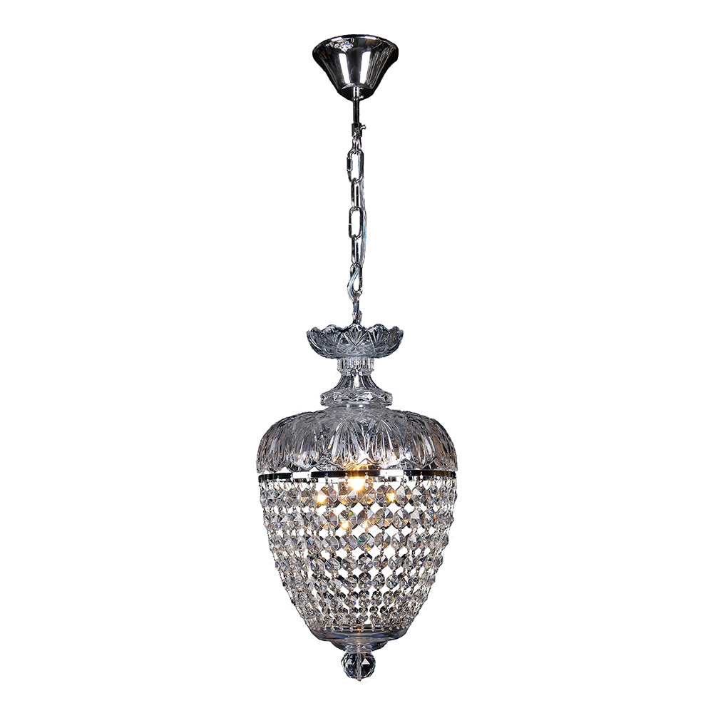 Chopin 1 Light Crystal Basket Chrome - LOI1000110