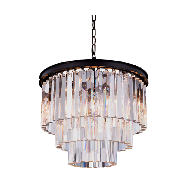 Odeon Medium 3 Light Crystal Pendant Bronze - LOI1000136