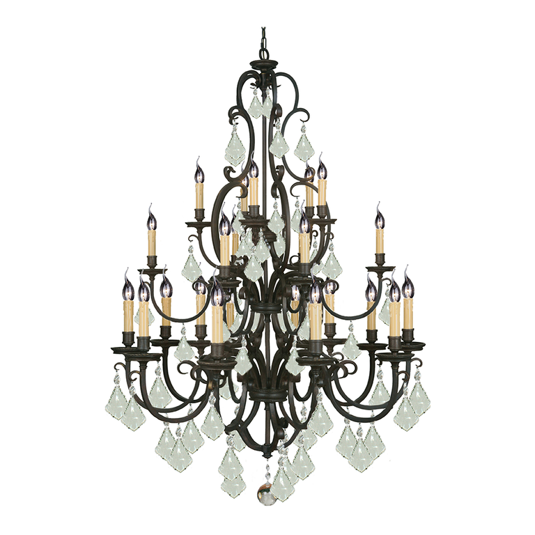 Louis 15th 24 Light Crystal Chandelier Bronze - LOI1000292