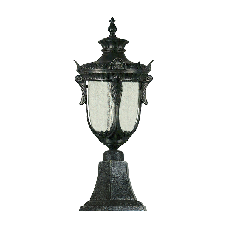 Wellington Medium Pillar Mount Antique Black IP44 - LOI1000577