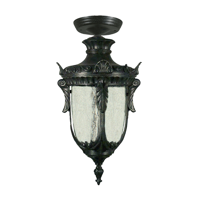 Wellington Medium Under Eave Light Antique Black IP44 - LOI1000579