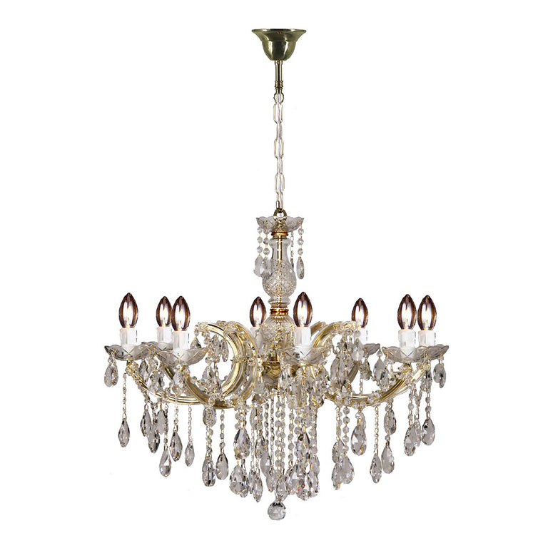 Zurich 8 Light Crystal Chandelier Gold - LOI1000625