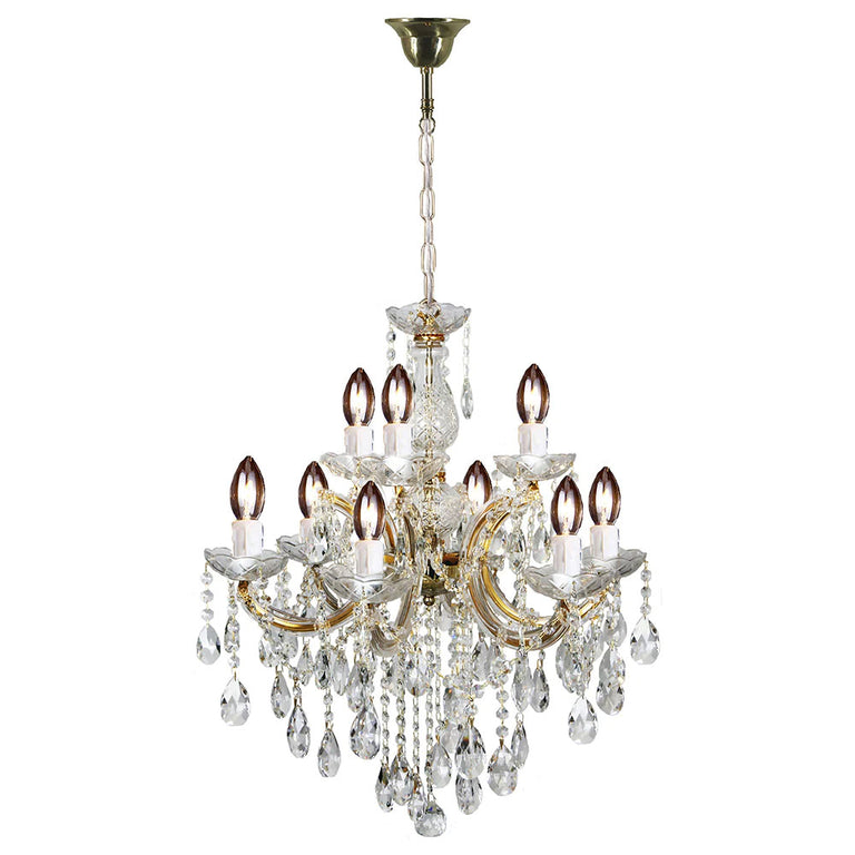 Zurich 9 Light Crystal Chandelier Gold - LOI1000626