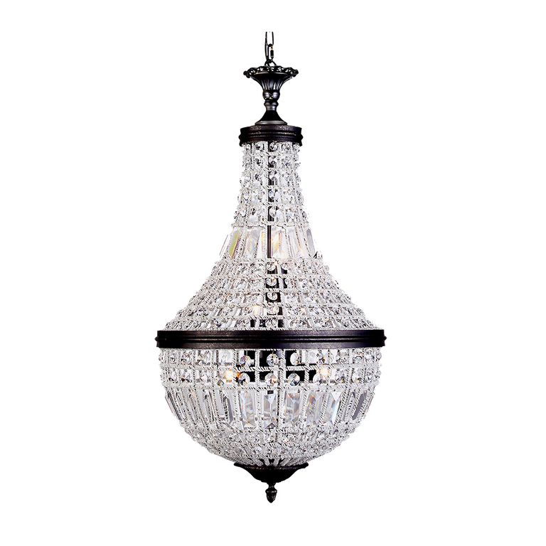 Marseilles Medium 6 Light Crystal Basket Bronze - LOI1000808
