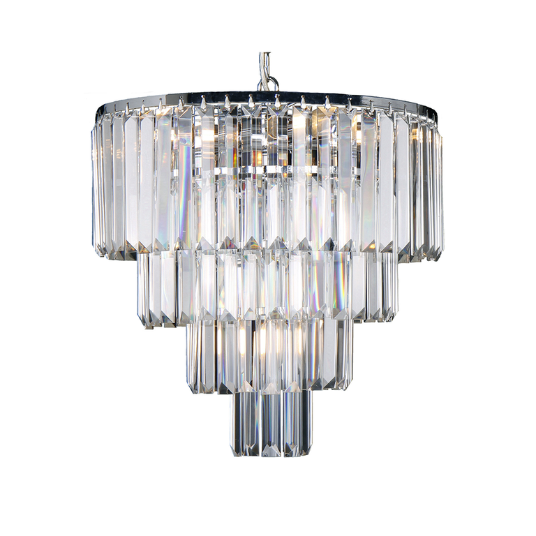 Celestial 4 Tier 5 Light Crystal Pendant Chrome - LOI1001099