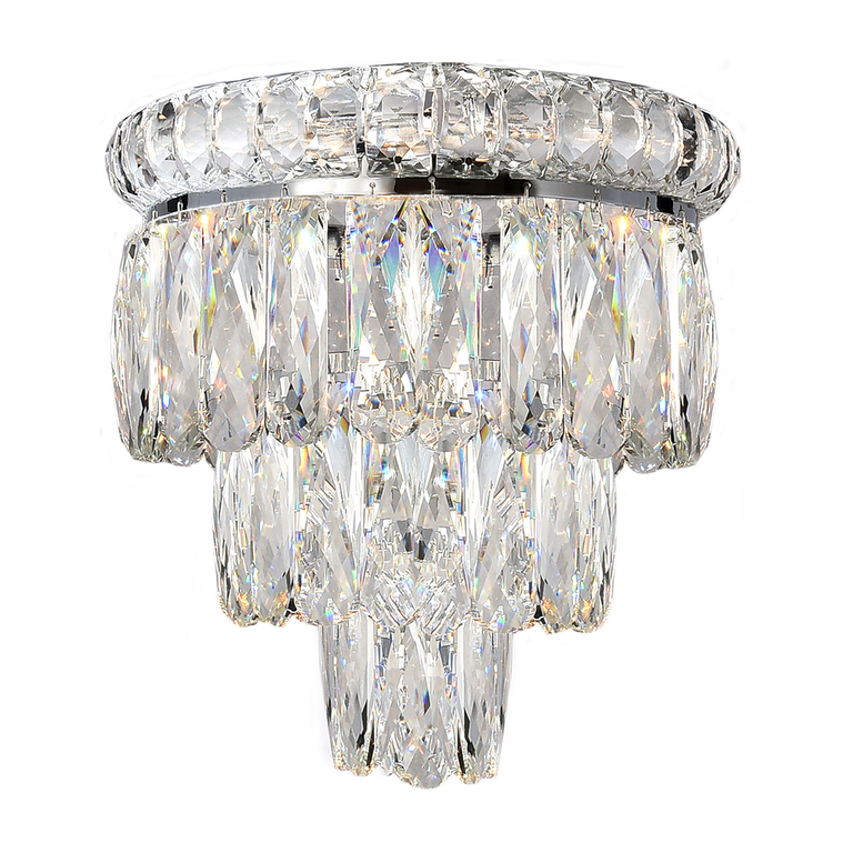 Emporia 2 Light Crystal Wall Light Chrome - LOI1001180