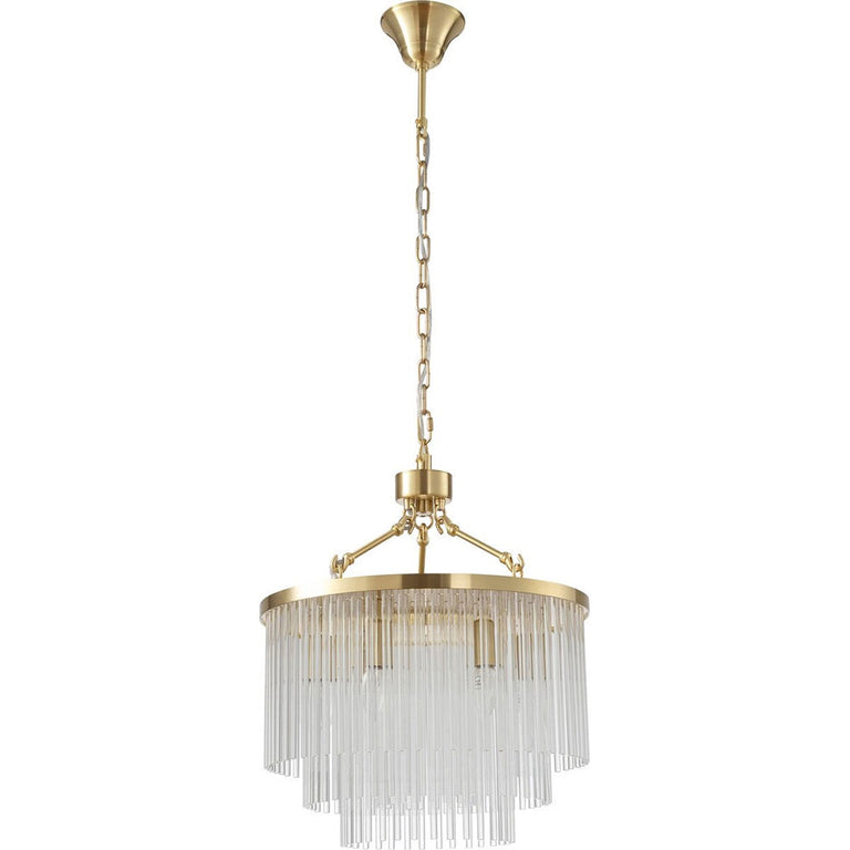 Evangeline Small 45cm 6 Light Chandelier Satin Brass - LOI1001627
