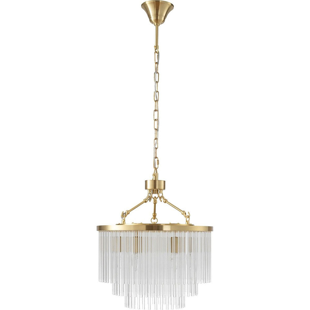 Evangeline Small 45cm 6 Light Chandelier Satin Brass - LOI1001627