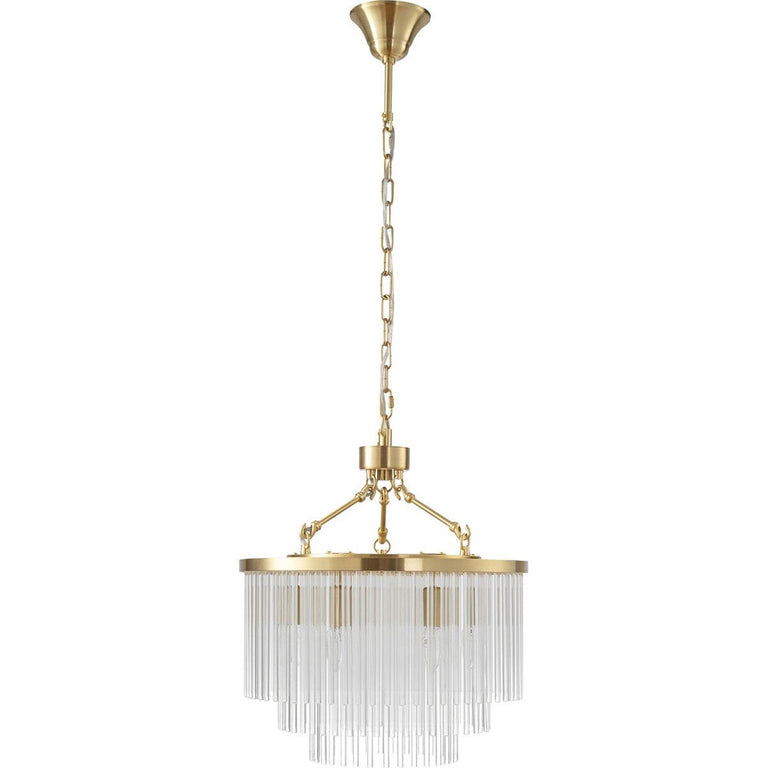 Evangeline Small 45cm 6 Light Chandelier Satin Brass - LOI1001627