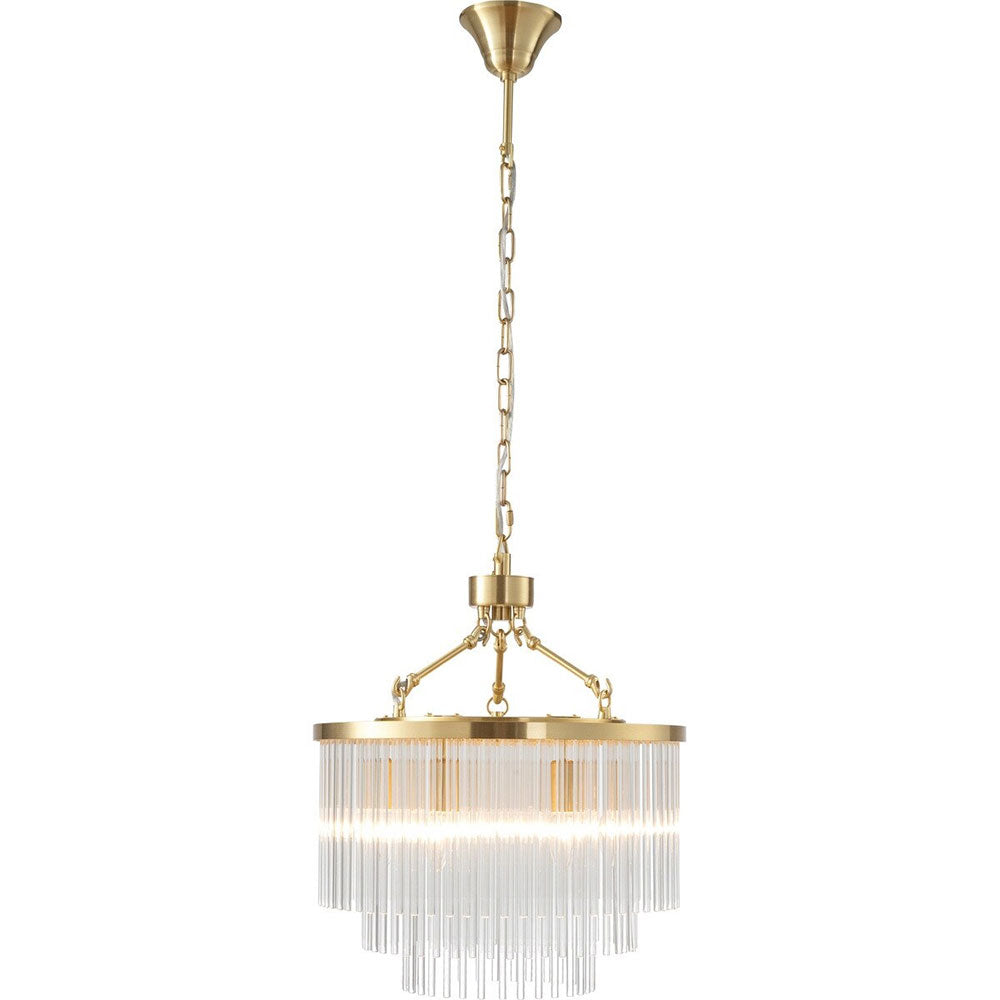 Evangeline Small 45cm 6 Light Chandelier Satin Brass - LOI1001627