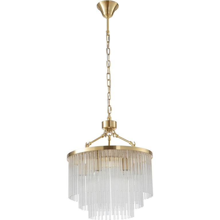 Evangeline Small 45cm 6 Light Chandelier Satin Brass - LOI1001627