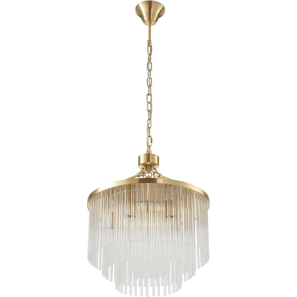 Evangeline Small 45cm 6 Light Chandelier Satin Brass - LOI1001627