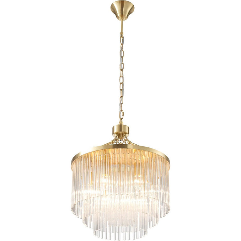 Evangeline Small 45cm 6 Light Chandelier Satin Brass - LOI1001627