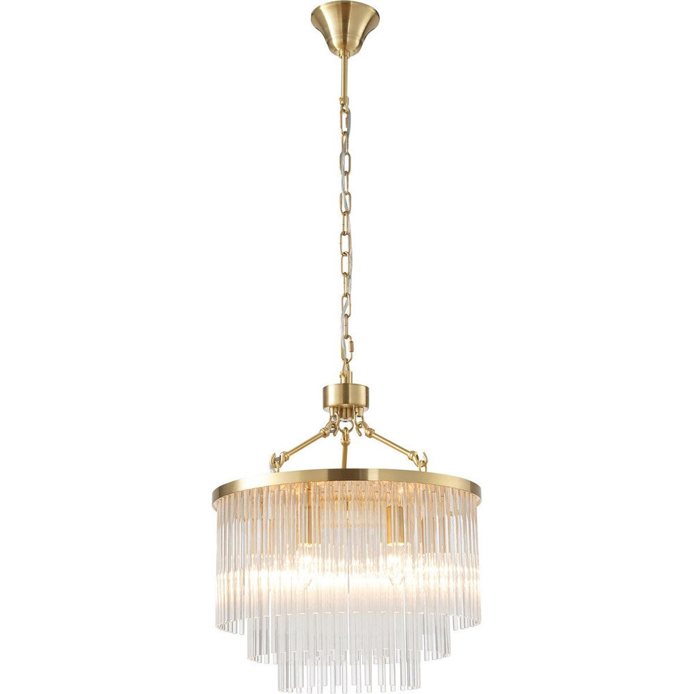 Evangeline Small 45cm 6 Light Chandelier Satin Brass - LOI1001627