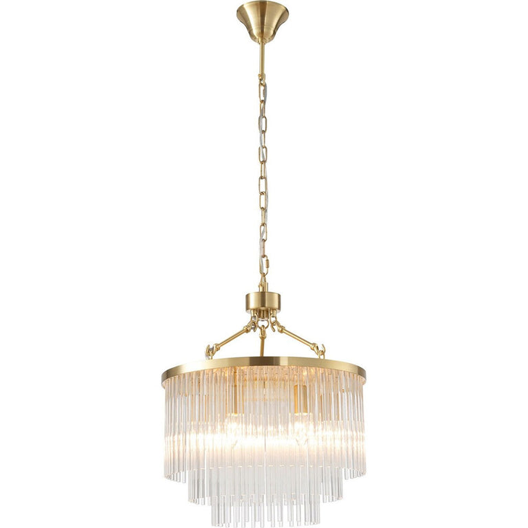 Evangeline Small 45cm 6 Light Chandelier Satin Brass - LOI1001627