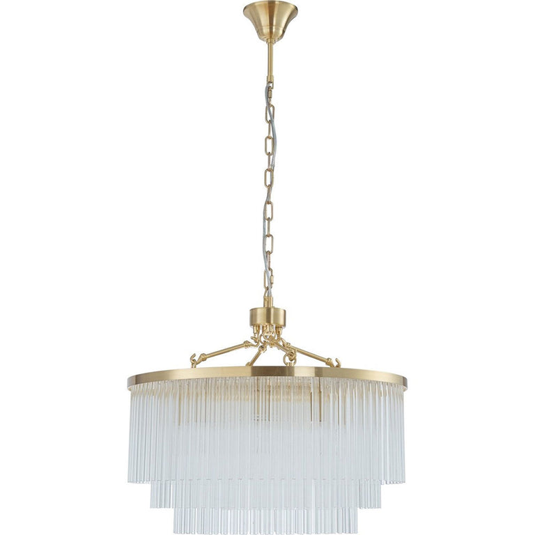 Evangeline Medium 60cm 8 Light Chandelier Satin Brass - LOI1001628