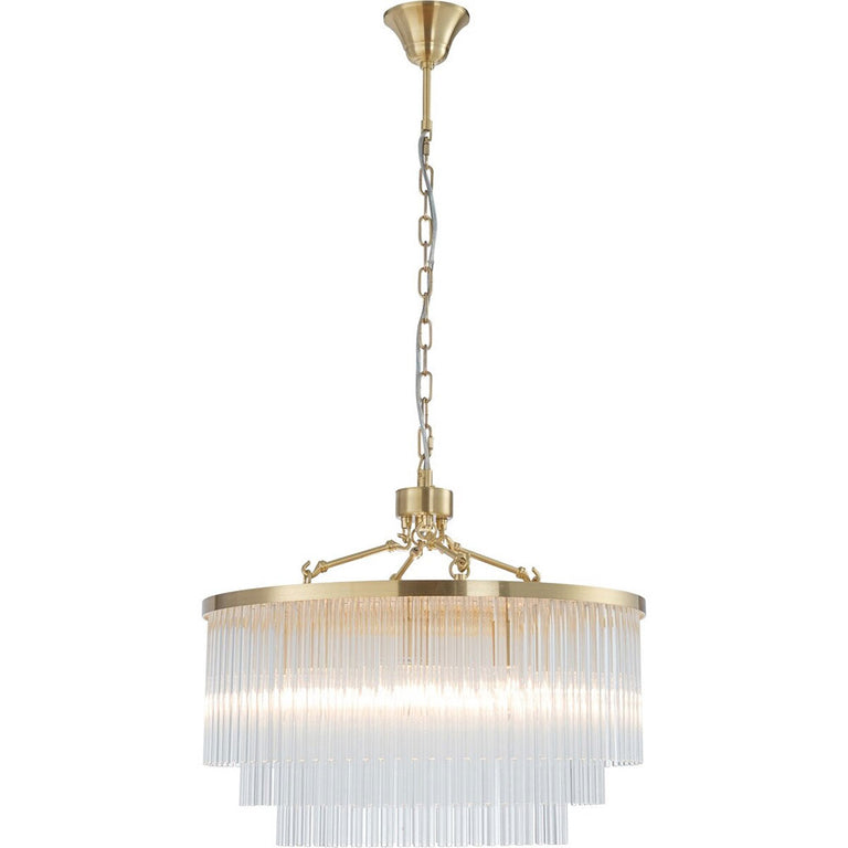 Evangeline Medium 60cm 8 Light Chandelier Satin Brass - LOI1001628